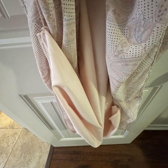 Ann Taylor Light Pink and Baby Blue Paisley/Floral Patterned Midi Dress Ruffled - Picture 9 of 11